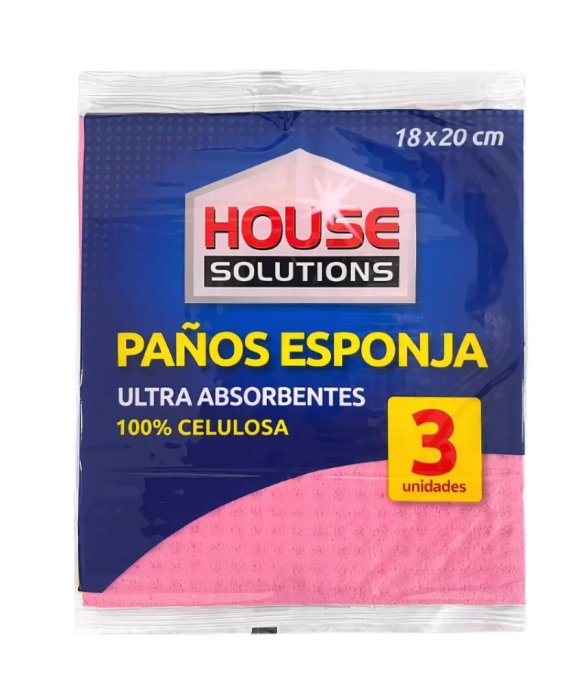 PAÑOS ESPONJA HOUSE SOLUTIONS X 3UNDS