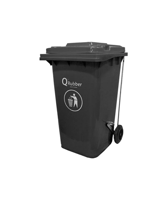CONTENEDOR DE BASURA 240 LTS CON PEDAL NEGRO
