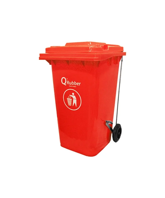 CONTENEDOR DE BASURA 240 LTS CON PEDAL ROJO