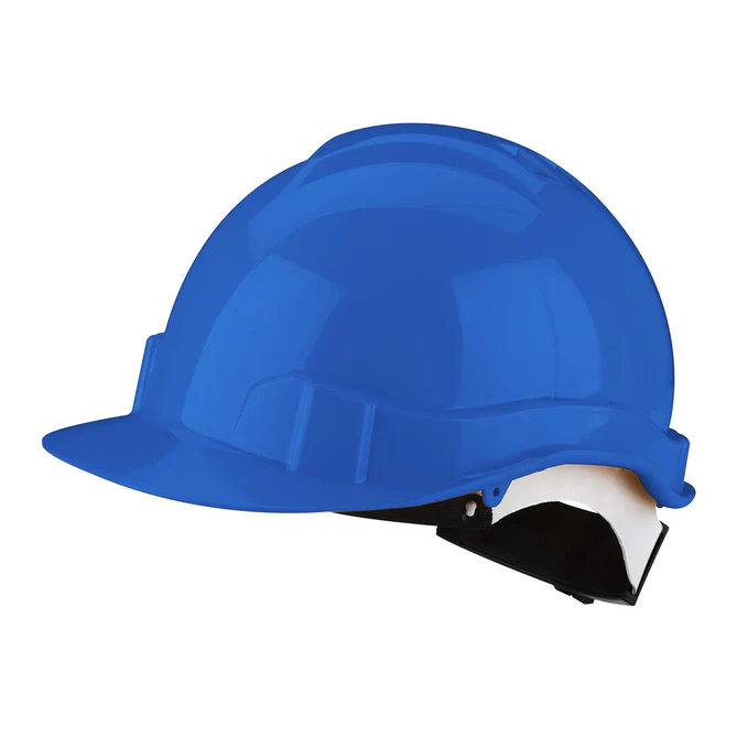 casco seguridad azul