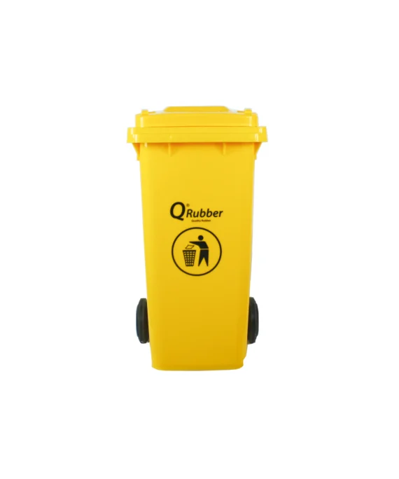 CONTENDOR BASURA 120 LITROS QRUBBER AMARILLO