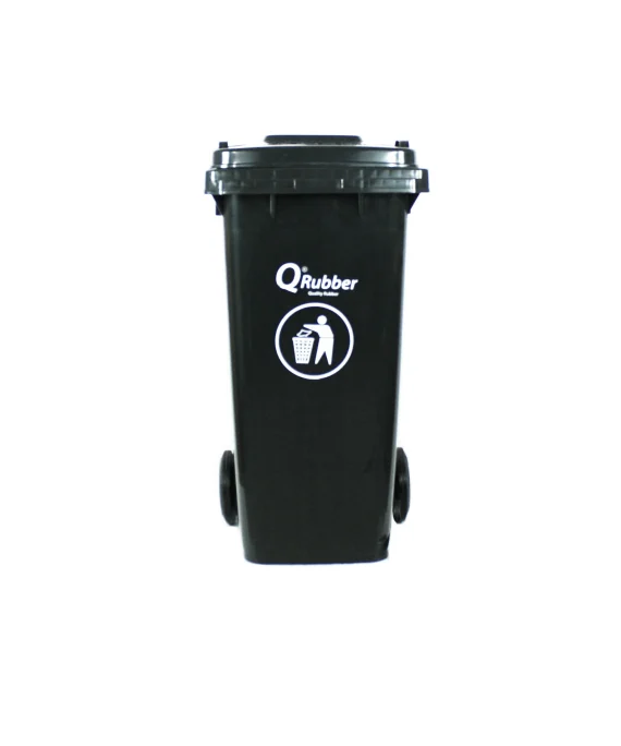 CONTENDOR BASURA 120 LITROS QRUBBER NEGRO