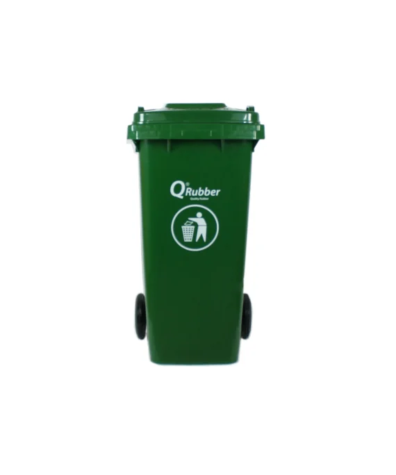 CONTENDOR BASURA 120 LITROS QRUBBER VERDE